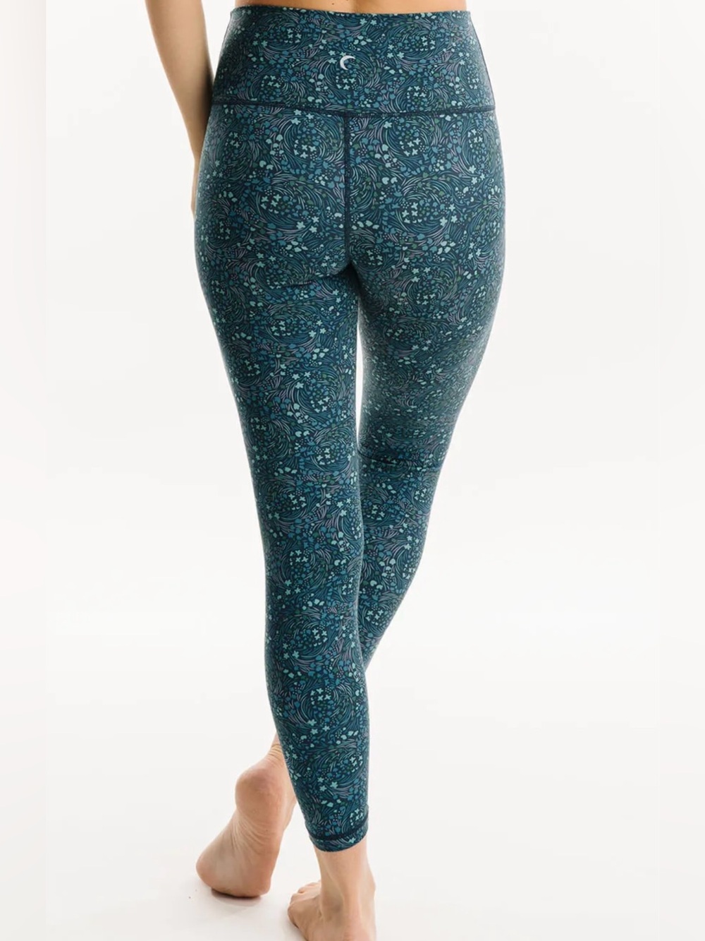 ZYIA Active Teal & Navy Floral Performance Leggings